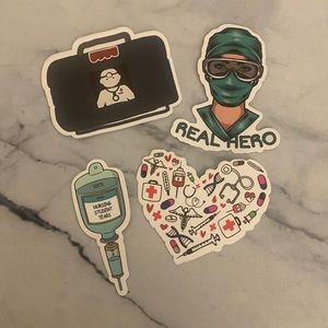 Healthcare Medical Nursing Stickers Bundle of 4